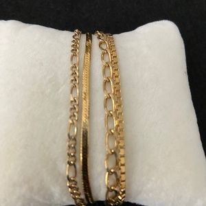 4, 14k gold over sterling silver bracelets